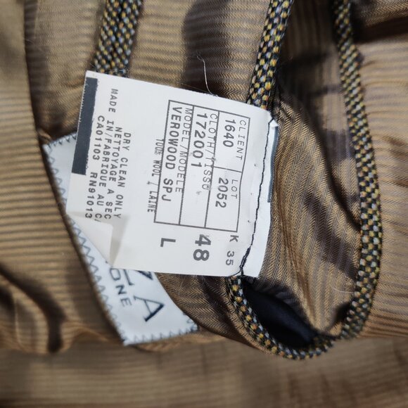 Lanza Collezione Men's Blazer Size 48L Brown Pin Check Plaid Business Casual - Picture 11 of 12